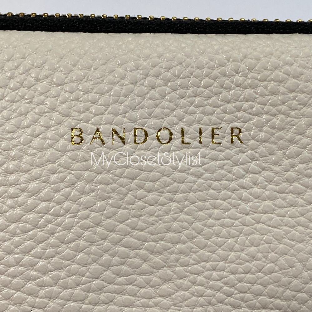BANDOLIER Billie Crossbody Utility Strap! NEW RETIRED ALL-LEATHER NIB Ivory Gold - Picture 3 of 10